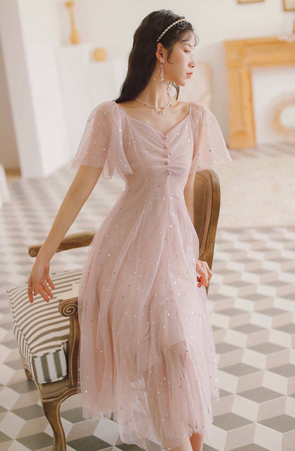 Fairy Dress-Princess Core Dress-Women Party Dress-Wedding Guest Dress-Graduation Dress-Spring Dresses-Fairy Prom Dress Y1333
