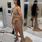 Glitter Sleeveless Gold Sequin Girls African Short Homecoming Dresses Y548
