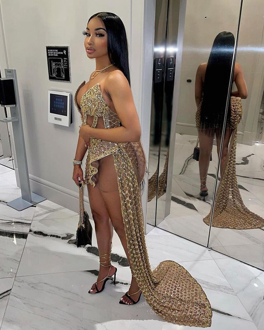 Glitter Sleeveless Gold Sequin Girls African Short Homecoming Dresses Y548