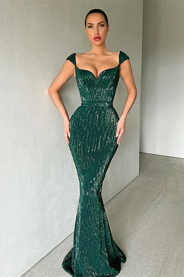 Sequined Sleeveless Mermaid Prom Dress Party Dress Y188
