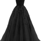 Spaghetti Strap Prom Dress Lace Appliques Wedding Tulle Long Dress Princess Formal Evening Gowns Y1202