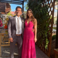 Generous Hot Pink V-Neck Sleeveless Prom Dresses Evening Dress Y1314