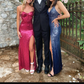 Elegant Mermaid Sequins Prom Dress With Side Split,Schools Winter Formal Dress Y1254