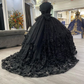 Black Quinceañera Dress,Black Ball Gown,Sweet 16 Dress Y1447