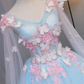 Beautiful Light blue Butterfly Lace Prom Dresses, Sweet 16 Formal Dresses Y1137