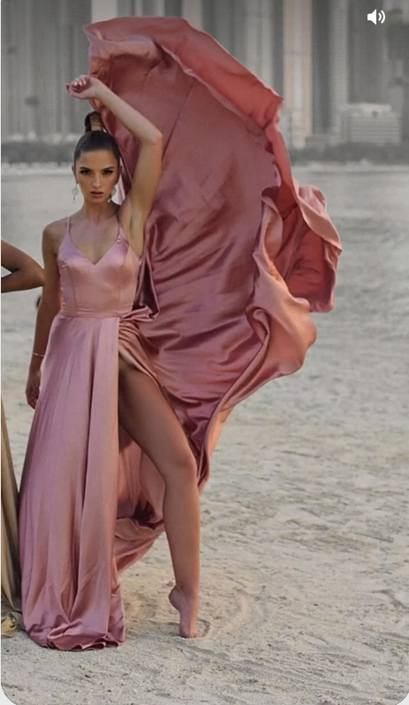 Blush Pink Simple Satin Long Prom Dress Senior School Dress Y259