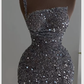 Sequin Short Homecoming Dress Silver Party Dress Y60