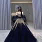 Sweetheart Blue Tulle Ball Gown Sparkly Sweet 16 Dress Y102