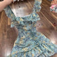 Summer Outfit Floral Dress, Short Homecoming Dress,Summer Beach Dress Y744