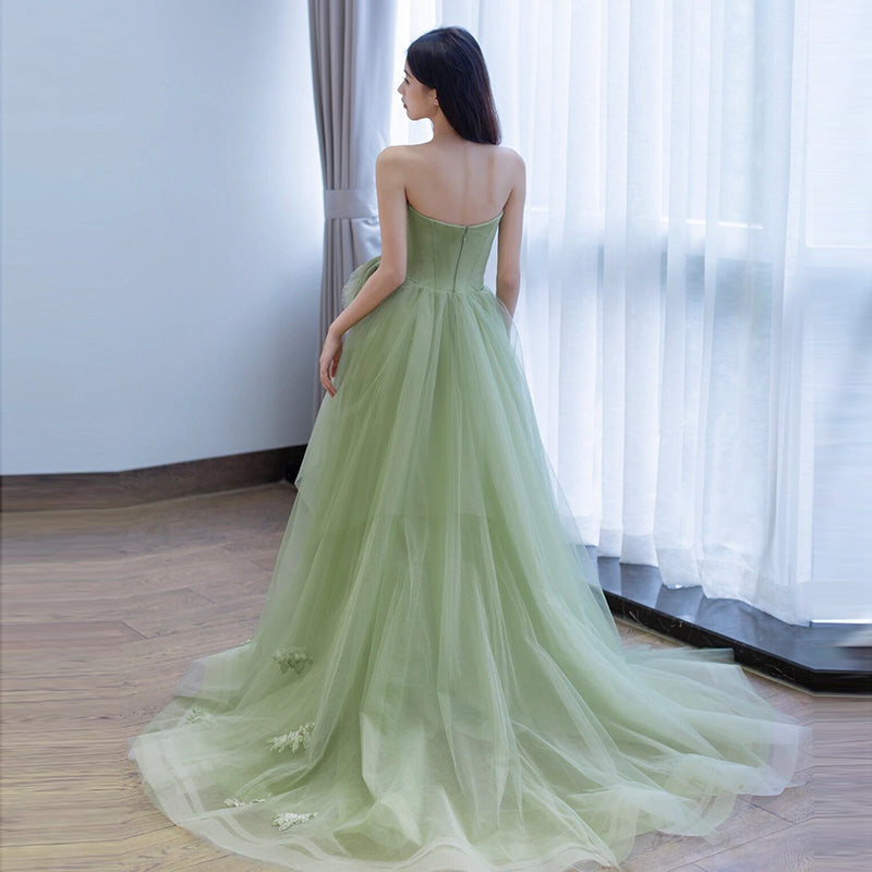 Beautiful Light Green Princess Tulle Long Evening Formal Dress, Light Green Prom Dresses Y622