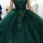 Green Quinceanera Dresses Off The Shoulder Tulle Ball Gown Y297