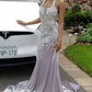 Halter Sparkle Crystal Silver Prom Dresses Fit and Flare Alluring Backless Evening Gowns Y157