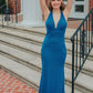 Halter Neckline V Neck Prom Dress Backless Formal Gown Charming Senior Prom Dress Y173