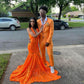 Sexy Orange Sequins Long Prom Dress For Black Girls,New Arrival Prom Dress  Y1437