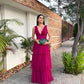 Sexy Deep V-Neck Long Prom Dress Sleeveless A-Line Evening Formal Gown Y1241