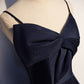 Dark blue satin long prom dress, simple evening dress s93