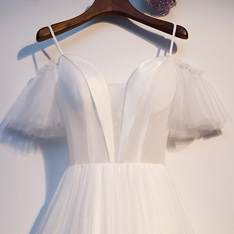 White tulle short homecoming dress s97