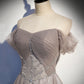 Elegant tulle lace long prom dress A line evening gown s67