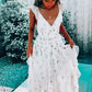 A-line V Neck Long Prom Dress,Formal Gown Y1527