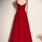Simple velvet long A line prom dress evening dress s70