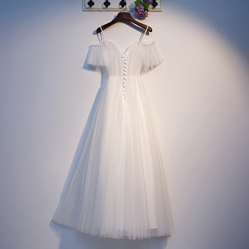 White tulle short homecoming dress s97