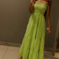 Bohemian Green Strapless Long Evening Dress,Beach Dress  Y1334
