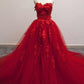 Gorgeous Sweetheart Red Long Formal Dresses, Red Party Gowns, Princess Gowns, Prom Dresses Y765