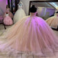 Pink Tulle Lace Ball Gown Sweet 16 Dress ,Pink Princess Dress Y768