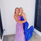 New Arrival Purple Tiered Tulle Prom Dress/Royal Blue Formal Gown Y963