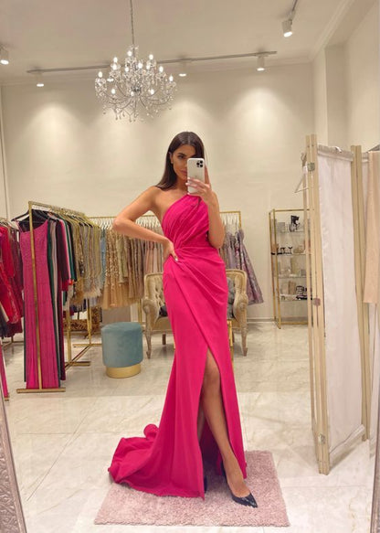 Hot Pink Prom Dress Women Sexy Dresses Elegant Party Dress Y1056