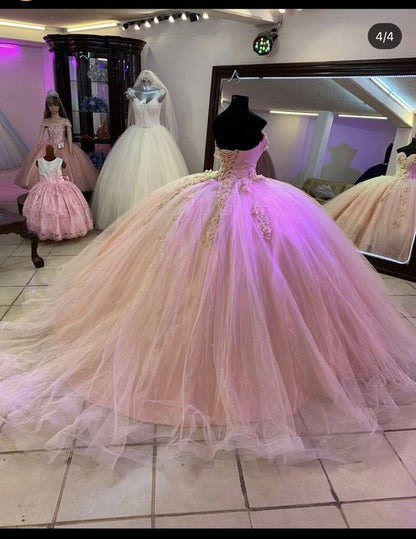 Pink Tulle Lace Ball Gown Sweet 16 Dress ,Pink Princess Dress Y768