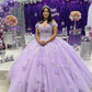 Princess Purple Off The Shoulder Ball Gown Sweet 16 Dress Y1450