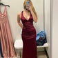 Charming Mermaid V Neck Evening Dress Sexy Formal Gown Y628