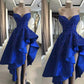 Royal Blue Satin Evening Dresses, Sweetheart Neckline Party Dresses, Arabic Party Dresses Y670
