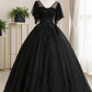 Ball Gown Luxurious Floral Quinceanera Prom Dress Scoop Neck Short Sleeve Floor Length Tulle with Pleats Embroidery Y1478